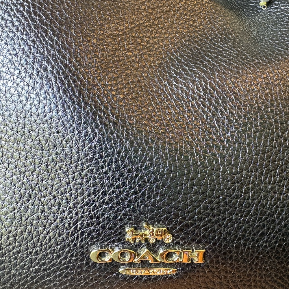 Coach HALLIE SHOULDER BAG (COACH F80271) METALLIC BLUE with Silver Hardware - Picture 9 of 10